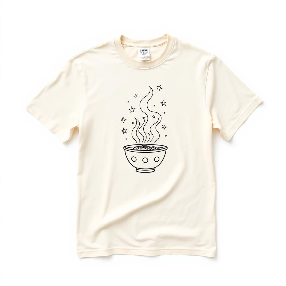 Cream Crave Happy memory bowl T shirt, wearable art from the origin story